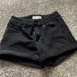 Black jean shorts